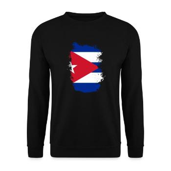 Cuba Flag Caribbean Vacation Cuba Travel Havana - Unisex Sweatshirt - black - Front - Alina (178cm) & Michal (187cm)