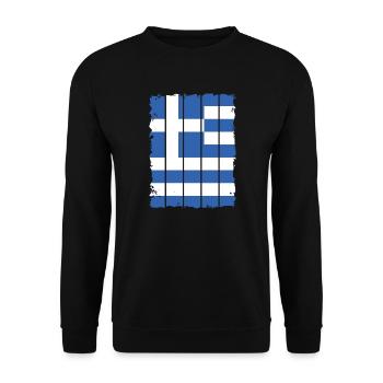 Drapeau de la Grèce Hellas Athènes Drapeau grec - Sweat-shirt Unisexe - noir - Devant - Alina (178cm) & Michal (187cm)