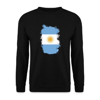 Drapeau de l’Argentine Amérique du Sud Drapeau de l’Argentine - Sweat-shirt Unisexe - noir - Devant - Alina (178cm) & Michal (187cm)