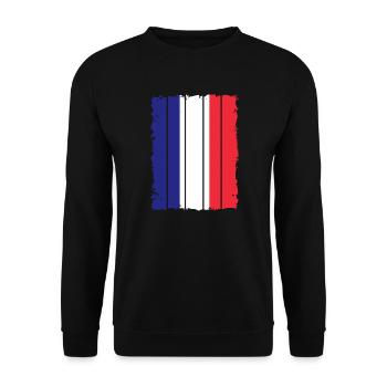 Frankreich Flagge Used Look Französische Fahne - Unisex Pullover - Schwarz - Vorne - Alina (178cm) & Michal (187cm)