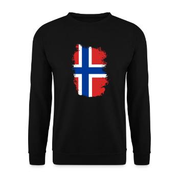 Norwegen Flagge Skandinavien Norwegische Fahne - Unisex Pullover - Schwarz - Vorne - Alina (178cm) & Michal (187cm)