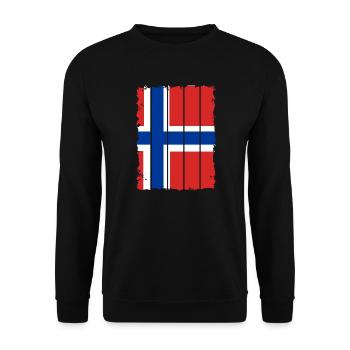 Norwegen Flagge Skandinavien Norwegische Fahne - Unisex Pullover - Schwarz - Vorne - Alina (178cm) & Michal (187cm)