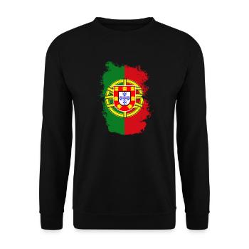 Portugal Drapeau Utilisé Look Drapeau Portugais - Sweat-shirt Unisexe - noir - Devant - Alina (178cm) & Michal (187cm)
