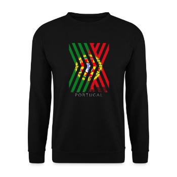Drapeau du Portugal Utilisé Look Drapeau Portugais - Sweat-shirt Unisexe - noir - Devant - Alina (178cm) & Michal (187cm)