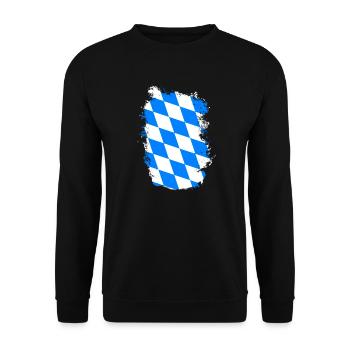 Bavaria Flag Used Look Bavarian Flag Vintage - Unisex Sweatshirt - black - Front - Alina (178cm) & Michal (187cm)