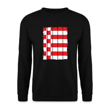 Bremen Flagge Bremer Fahne - Unisex Pullover - Schwarz - Vorne - Alina (178cm) & Michal (187cm)