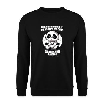 Gerne was mit Menschen machen schubsen wäre toll - Unisex Pullover - Schwarz - Vorne - Alina (178cm) & Michal (187cm)