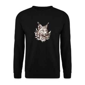 Lynx teenager girl child cat - Unisex Sweatshirt - black - Front - Alina (178cm) & Michal (187cm)