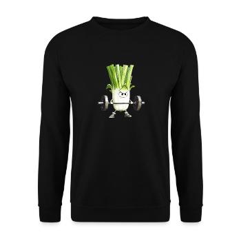 Deadlifting leek - Unisex Sweatshirt - black - Front - Alina (178cm) & Michal (187cm)
