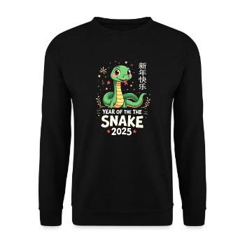 Fête du Nouvel An, Chine du Nouvel An, Année du Serpent - Sweat-shirt Unisexe - noir - Devant - Alina (178cm) & Michal (187cm)