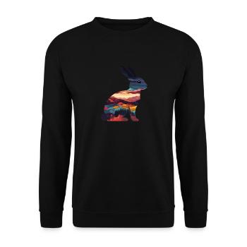 Lapin - Sweat-shirt Unisexe - noir - Devant - Alina (178cm) & Michal (187cm)