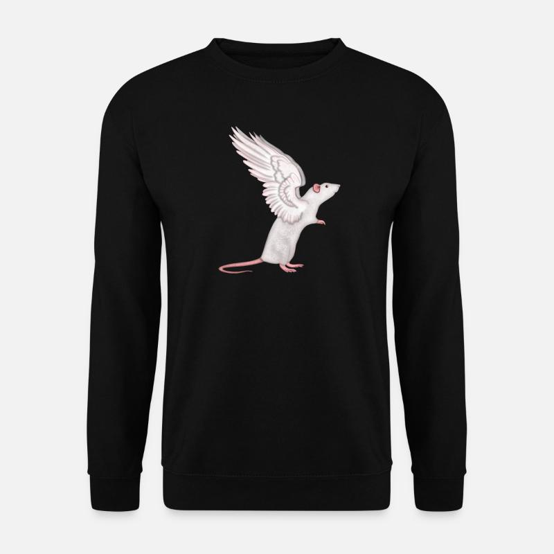 Ratte Engel - Unisex Pullover - Schwarz