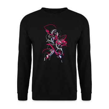 Abstract - Unisex Sweatshirt - black - Front - Alina (178cm) & Michal (187cm)