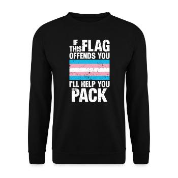 trans tif diese Flagge beleidigt dich Ich helfe dir beim Packen - Unisex Pullover - Schwarz - Vorne - Alina (178cm) & Michal (187cm)