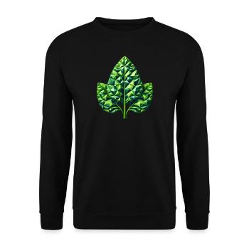 Geometric Spinach Splendor Green Leaf - Unisex Sweatshirt - black - Front - Alina (178cm) & Michal (187cm)