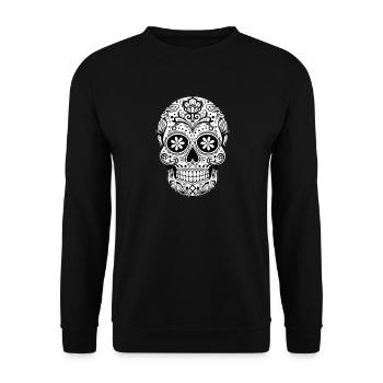 Crâne de sucre mexicain - Sweat-shirt Unisexe - noir - Devant - Alina (178cm) & Michal (187cm)