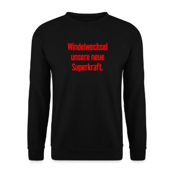 Diaper change – our new superpower - Unisex Sweatshirt - black - Front - Alina (178cm) & Michal (187cm)