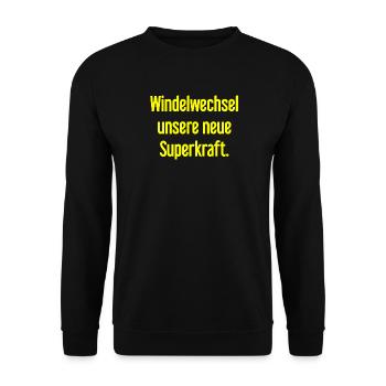 Diaper change – our new superpower - Unisex Sweatshirt - black - Front - Alina (178cm) & Michal (187cm)