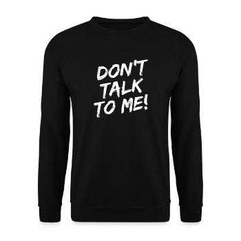 « Ne me parle pas! » Police de pinceau blanc - Sweat-shirt Unisexe - noir - Devant - Alina (178cm) & Michal (187cm)