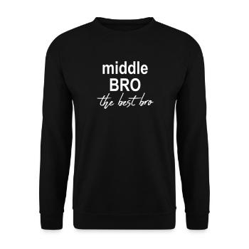 Frère du milieu cadeau drôle meilleur frère fils - Sweat-shirt Unisexe - noir - Devant - Alina (178cm) & Michal (187cm)