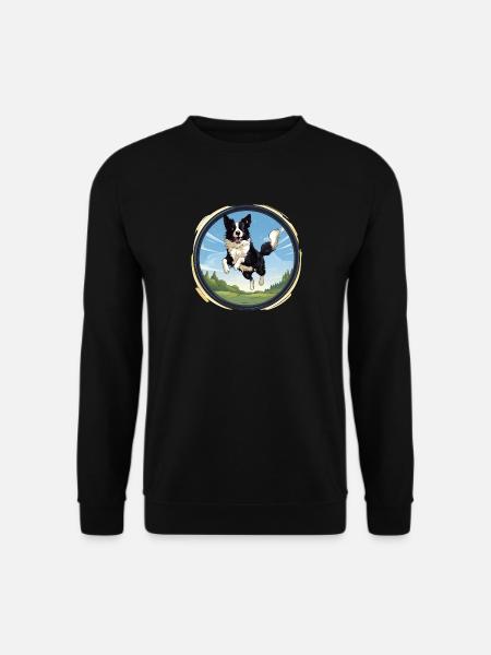 Cheerful Border Collie dog - Unisex Sweatshirt - black
