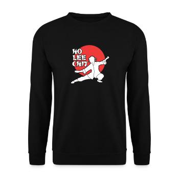 Ho Lee Chit! Lustige Kampfkunst - Unisex Pullover - Schwarz - Vorne - Alina (178cm) & Michal (187cm)
