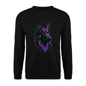Tête de Berger Allemand Rose - Sweat-shirt Unisexe - noir - Devant - Alina (178cm) & Michal (187cm)