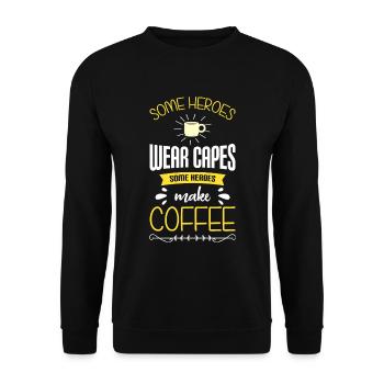 Espresso coffee bean coffee lovers - Unisex Sweatshirt - black - Front - Alina (178cm) & Michal (187cm)