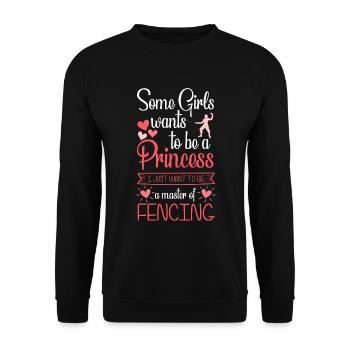 Fencing Sword Fighting En Garde Mask - Unisex Sweatshirt - black - Front - Alina (178cm) & Michal (187cm)
