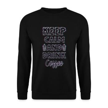 Coffee Bean Energy Fatigue Drinking - Unisex Sweatshirt - black - Front - Alina (178cm) & Michal (187cm)