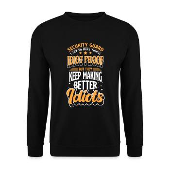 Profession de sécurité équipe de nuit - Sweat-shirt Unisexe - noir - Devant - Alina (178cm) & Michal (187cm)