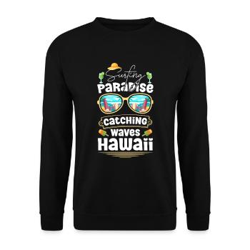 Vagues de plage Vacances d’été Plongée - Sweat-shirt Unisexe - noir - Devant - Alina (178cm) & Michal (187cm)