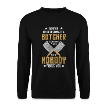Profession de boucher steak - Sweat-shirt Unisexe - noir - Devant - Alina (178cm) & Michal (187cm)