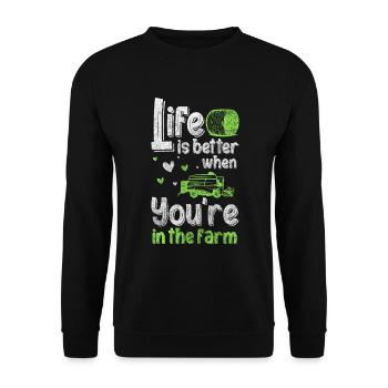 Harvest Worker Farm Farmer - Unisex Sweatshirt - black - Front - Alina (178cm) & Michal (187cm)