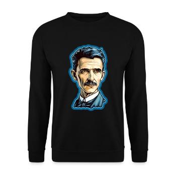 Nikola Tesla - Unisex Sweatshirt - black - Front - Alina (178cm) & Michal (187cm)