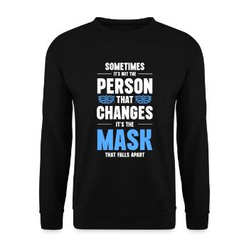Maske Kostüm Parade Maskiert - Unisex Pullover - Schwarz - Vorne - Alina (178cm) & Michal (187cm)