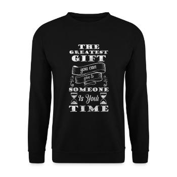 Sanduhr Zeichen Modern Zeitreise - Unisex Pullover - Schwarz - Vorne - Alina (178cm) & Michal (187cm)