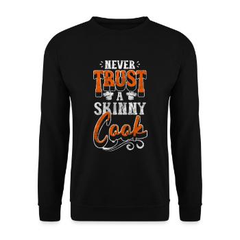 Kitchen Chef Wooden spoon - Unisex Sweatshirt - black - Front - Alina (178cm) & Michal (187cm)