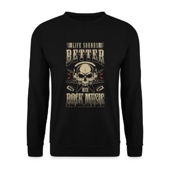 Rock Hardrocker Schlagzeug - Unisex Pullover - Schwarz - Vorne - Alina (178cm) & Michal (187cm)