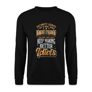 Security guard building night shift - Unisex Sweatshirt - black - Front - Alina (178cm) & Michal (187cm)