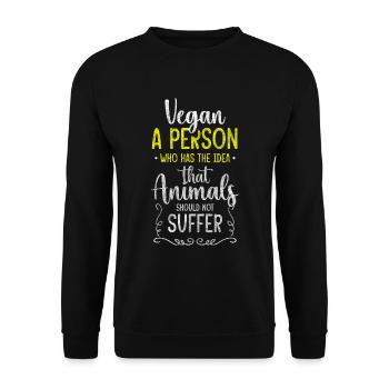 Vegan Attitude Veggie - Sweat-shirt Unisexe - noir - Devant - Alina (178cm) & Michal (187cm)