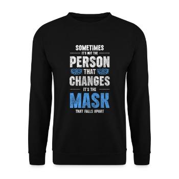 Maskenball Kostüm Unbekannt Schutz - Unisex Pullover - Schwarz - Vorne - Alina (178cm) & Michal (187cm)