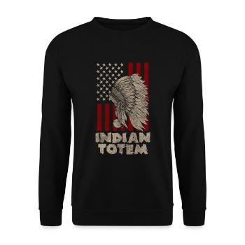 Ureinwohner Wächter Freiheit Gott - Unisex Pullover - Schwarz - Vorne - Alina (178cm) & Michal (187cm)