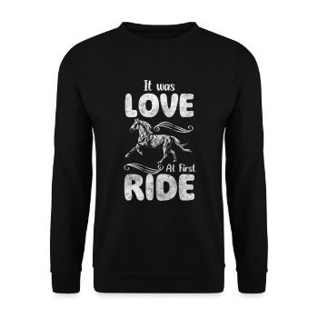 Cheval Sport Fer à Cheval Sauvage - Sweat-shirt Unisexe - noir - Devant - Alina (178cm) & Michal (187cm)