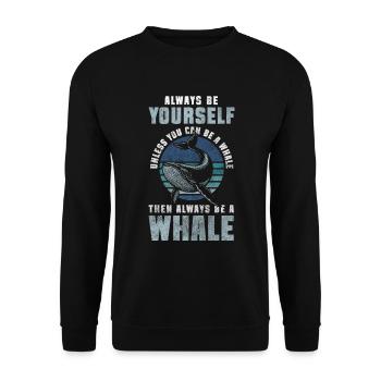 baleines baleines baleines bleues mammifères poissons - Sweat-shirt Unisexe - noir - Devant - Alina (178cm) & Michal (187cm)