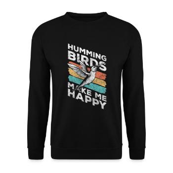 Hummingbird Animal Colorful Magical - Unisex Sweatshirt - black - Front - Alina (178cm) & Michal (187cm)