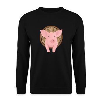 Pig farm piggy pigsty - Unisex Sweatshirt - black - Front - Alina (178cm) & Michal (187cm)