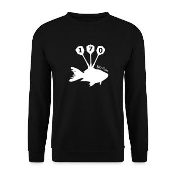 Big Fish - 170 - darts - Unisex Sweatshirt - black - Front - Alina (178cm) & Michal (187cm)