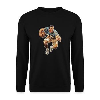 Vintage - American Football Quarterback in Action - Unisex Sweatshirt - black - Front - Alina (178cm) & Michal (187cm)