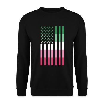 LGBTQ Abrosexuell USA Flagge Geschenk Abrosexuell - Unisex Pullover - Schwarz - Vorne - Alina (178cm) & Michal (187cm)